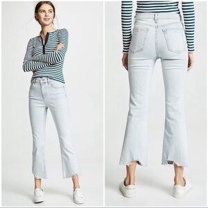 Rag & Bone The Hana High Rise Cropped Jeans Sz 27 Clean Lynn light wash raw hem